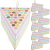 Bottiglie di stoccaggio 10 pezzi a forma di torta triangolare festa di compleanno confezione regalo creativa regali rosa scatole di dolcetti puntini
