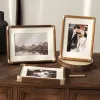 Frame Copper Corner Solid Wood Texture Photo Frame Tabletop Decoration Washing foton gjorda till album som hänger på väggen