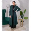 Erkekler Lüks Uzun Blazer Düz Renk Tek Kesin Notch Capel Tek Parça Ceketi Kostüm Abayas Elegnat Kadın Müslüman