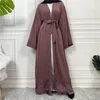 Abbigliamento etnico aperto Abaya abiti da donna pizzo ricamo design moda musulmana kimono lungo caftano Islam Dubai abiti per la sera del Ramadan