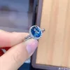 Cluster Ringen KJJEAXCMY Fijne Sieraden 925 Sterling Zilver Ingelegd Natuurlijke Blauwe Topaas Meisje Edelsteen Ring Ondersteuning Test Chinese Stijl