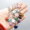 Naszyjniki wisiorek Elagant Natural Crystal Stone Star Opal Tiger Eye Obsidian Rose Quartz Charms Naszyjnik Making Dokonanie upuszczenia OT3R1