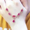 Pendentifs Plaqué or Rose 14K rubis goutte d'eau pétales pendentif exquis collier de luxe accessoires de bijoux de fiançailles de mariage