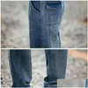 Jeans para mujer Novio para mujeres Blanqueado Azul Mediados de cintura Denim suelto Mon Mujer Pantalones de pierna ancha Pantalones Vaqueros Mujer Drop Entrega A Otyev