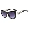 Gafas de sol Curva de ojo de gato Alto grado Moda femenina Tendencia Diseñador de marca Diseñado Sombrillas de metal Cambio gradual de color