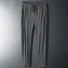 Elegante bolsos com zíper cintura elástica resistente ao encolhimento respirável cor pura casual sweatpants jogger calças comprimento do tornozelo n73Q #