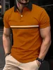 2023夏の新しいメンズカジュアルな短袖ポロシャツオフィスフィラペルストライプTシャツメンズ通気性ポロシャツN1F5＃
