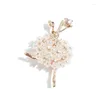 Brooches Temperament Simple Korean Crystal Dance Women's Brooch Retro Suit Decorative Pin