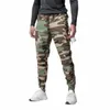 Camo Casual Pants Men Joggers Gym Fitn Sweatpanty bieganie sporty cienkie szybkie suche spodnie męskie treningowe dno odzieży sportowe 44YG#