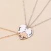 Charms Alloy Friendship Necklace Inlaid Rhinestone Sun Moon Cloud Star Jewelry Gift Round Pendant Three Person Chain Friend