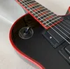 Premium Custom 6-snarige elektrische gitaar EMG Gitaar HHH pickup Red Binding Gloss Black Beauty Korting Gratis verzending