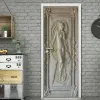 Stickers European Style 3D Embossed Figure Statue Art Wall Mural Living Room Bedroom Door Sticker Selfadhesive Wallpaper Papel De Parede