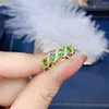 Küme Yüzükleri 925 Sterling Gümüş 18K Gül Altın İyi Bayanlar Doğal Shaflite Ring Renk Süper Parlak Nişan Hediyesi