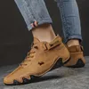 Sneakers for Men Fashion Outdoor Walking Logs Chaussures confortables Boots de cheville Chaussures de luxe dans les chaussures en cuir décontractées 240407