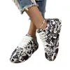 Zapatillas para caminar graffiti deportes de gran tamaño para mujeres zapatillas de tenis casual de tenis de suela gruesa