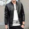 Vestes pour hommes Hommes Veste Faux Cuir avec col montant Zipper Poches Poches Élégant Streetwear Manteau pour Printemps Automne