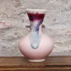 Vases Small Ceramic Vase Ice Crack Kiln Baked Pink Celadon Glaze Gray Fresh Crafts Ornaments Florero Home Decor Room Decor Decoration