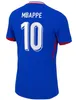 24/25 Euro Kupa Fransız Ev Forması Mbappe Futbol Formaları Dembele Coman Muani Kante Maillot De Foot Equipe Maillots Griezmann Çocuk Erkek Kadın Fanlar Oyuncu Futbol Gömlek