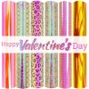 Films 6 Sheets Holographic Iridescent Permanent Vinyl Valentine's Day Adhesive Vinyl 12"x10" for Cup Craft Signs Home Decor for Cricut