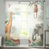 Gordijnen Tropische Safari Dieren Olifant Pure Gordijnen Voor Woonkamer Slaapkamer Voile Tule Gordijnen Stoffen Gordijnen Voor Keuken