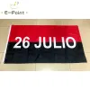 Zubehör 26 Julio-Flaggen, 3 Fuß x 5 Fuß (90 x 150 cm), Größe, Weihnachtsdekorationen für Zuhause, Flagge, Banner, Geschenke