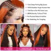 12A 200% Density Pre Plucked Highlight 13x6 HD Lace Front Ginger Orange Colored Human Wigs for Women Glueless Body Wave Ombre Wig Brazilian Hair 22inch