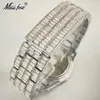 Mode Horloge Voor Mannen Merk MISS Luxe Regenboog Vierkante Diamanten Horloges Iced Out Sieraden Quartz Klokken Mannelijke Reloj Hombre 240315
