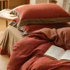 Conjuntos de cama de alta qualidade vermelho fio duplo tridimensional jacquard design capa de edredão king size conjunto de lençóis