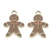 Colliers de pendentif Pandahall 100pcs Gingerbread Man Alloy émail retraités de Noël