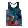 Regenboog Geschilderd Splatter Sleevel Ronde Hals Vesten 3D Print Man/Vrouwen Fi Campagne Vest Zomer Oversized Gym Kleding mannen W4Q5 #