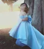 Robes de fille bébé bleu robe de bal fille Pageant hors de l'épaule fleur filles grand arc première Communion pour
