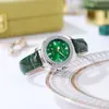 Live rood damesmode diamanten kalenderriem quartz dames klein groen horloge