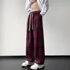 Nowe męskie joggera Plaid Spits Men Harajuku Zagima streetwear Y2K Hip Hop szeroka noga worka harem lg spodni ładunkowe i7s4#