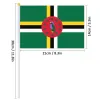 Akcesoria Pterosaur 14*21 cm Dominica Flaga, Commonwealth of Dominica Hand Hand Faving Mała Flag World Kraje biurka