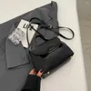 Borsa a tracolla di lusso da donna con coulisse Borsa in pelle PU classica per appuntamenti Borsa semplice chic in tinta unita Borsa quotidiana per donna