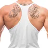 Yaz Salonu Stringer Tank Top Erkekler Pamuk y Arka vücut geliştirme kıyafetleri fitn yelek kas singlets egzersiz kolu tişört 66SB#