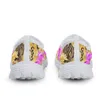 Sapatos casuais whereisart mulheres verão malha tênis rosa galgo cães imprime apartamentos luz caminhada feminino luxo floral 2024 dropship
