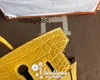 Handbag Women Bk L l Bag Touch 25 cm âmbar Amarelo Togo de cheiro de cheiro brilhante Face de dois pontos Crocodilo fivela de ouro