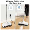 Cordless Cleaning, Alfabot WS-24 Spin Mop, Electric Mop with Water Sprayer and LED Headlight, Lightweight & Rechargeable Floor Scrubber for Hardwood Tile