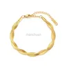 Модный и простой браслет с двойной перекрестной змеей, подходящий для женщин золотой из нержавеющей стали, ювелирные ювелирные изделия Pulsera No Print Хороший продукт 240325