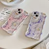 Case di telefonia cellulare Blue Light Flower Telefono Custodia per iPhone 14 Pro Max 14 13 12 11 Pro Max Luxury Soft Aound Fashion Girls TPU Cover H240326