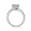 Anelli a grappolo BOEYCJR in argento 925 con fiocco di neve1ct D colore Moissanite VVS1 elegante anello di fidanzamento per donna