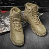 Sapatos de fitness botas militares marrons para homens exército américa caminhadas trekking combate bota tornozelo tático segurança trabalho tamanho grande