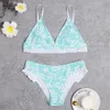 Nouveau bikini imprimé mignon triangle sac pour filles bikini fendu maillot de bain pour les femmes