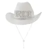 Hattar brud cowboy hatt country jazz western ladan rymd disco bröllop cowgirl bach ungkarlhöna höna fest brudduschdekoration gåva