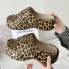 Slippers Leopard Stylish Women Shoes EVA Platform Cloud Slippers INS Hot Thick Sole Platform Beach Clogs Ladies Girls Breathable Slides