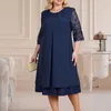 Casual Kleider Frauen Kleid Elegante Stickerei Floral Patchwork Für Sommer Bankett Kleidung Plus Größe Formale Hochzeit Party