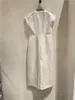 Sukienki swobodne 2024 Proste luźne w szyku w dekolcie z pojedynczą piersi biała sukienka