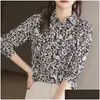 Damenblusen Hemden 2023 Frühling Herbst Mode Leopardenmuster Chic Street Button Up Casual Long Sleeve Lose Tops für Frauen Dr. Otaxx
