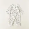 Spring bébé vêtements garçon fille pyjamas imprimé oneck manches longues open stitch stitchapap née à la maison wear nightgown e3212 240325